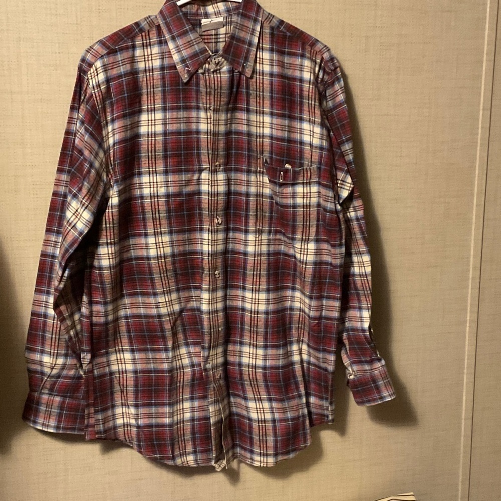Classic Red and White Plaid Men's Shirt